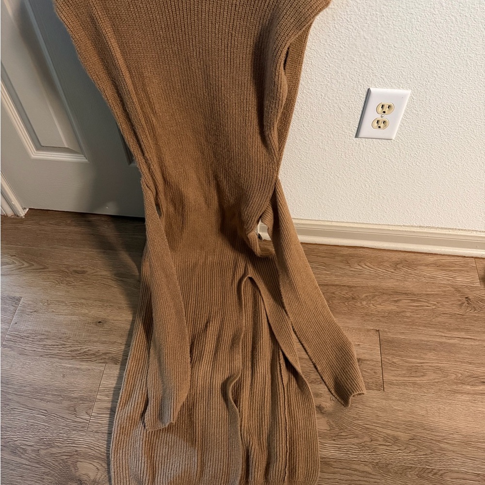 Ribbed Maxi Dress in Camel